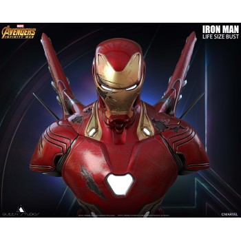 Marvel Avengers Infinity War Iron Man MK50 Life-size Bust (EX Battle Damage) 80 CM